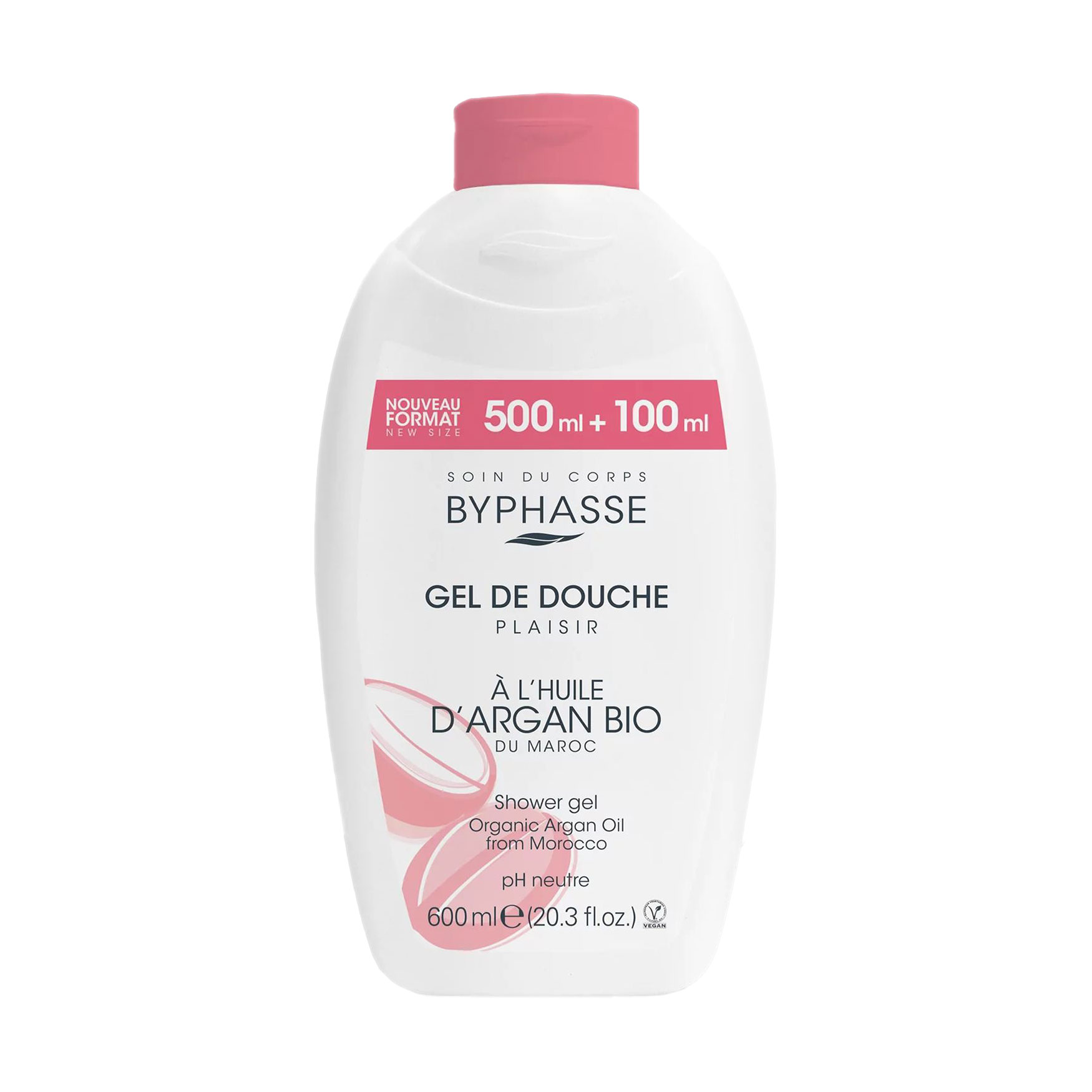 Гель для душу Byphasse Plaisir Shower Gel Органічна агранова олія, 600 мл