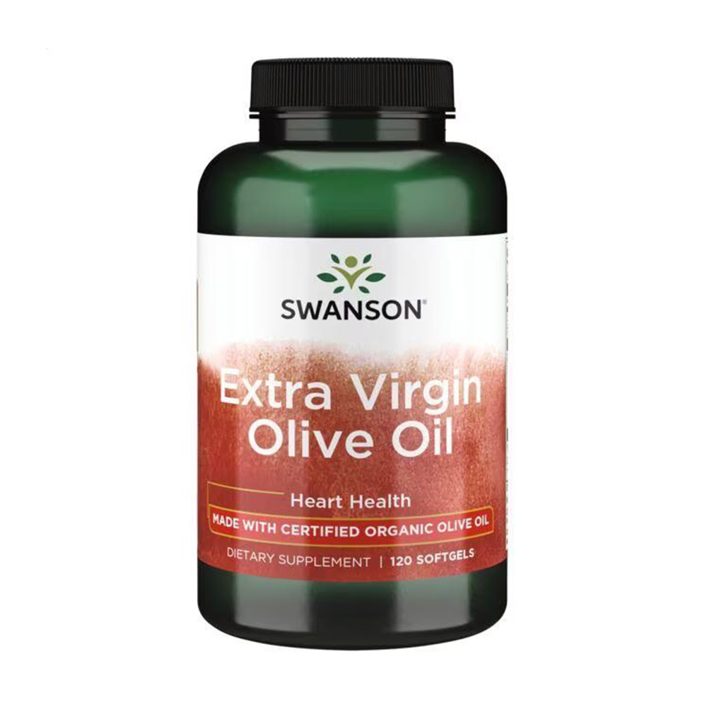 Органічна оливкова олія Swanson Extra Virgin Olive Oil 1000 мг, 120 капсул
